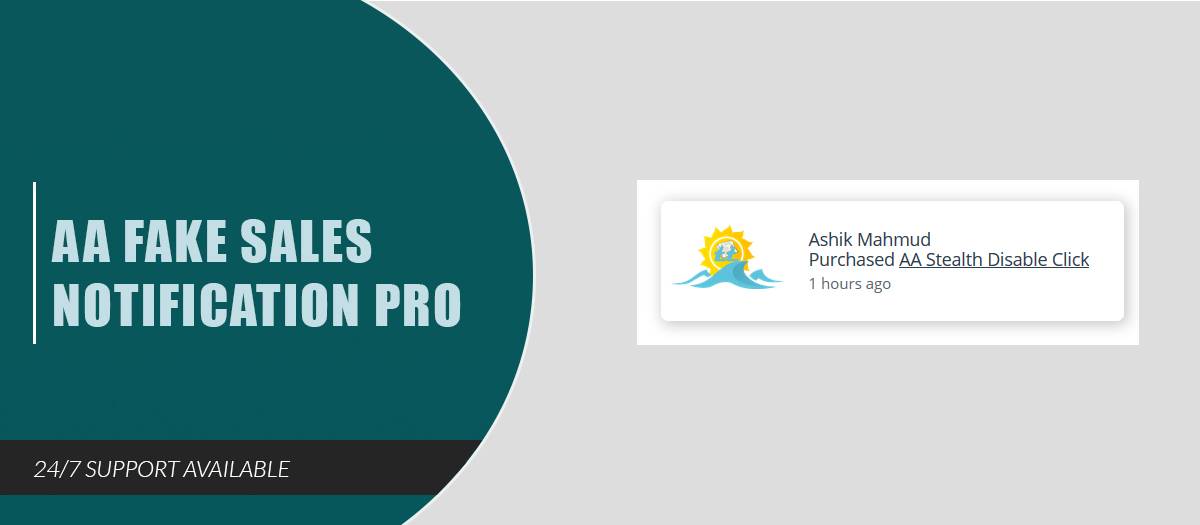AA Fake Sales Notification Pro - Joomla Extension