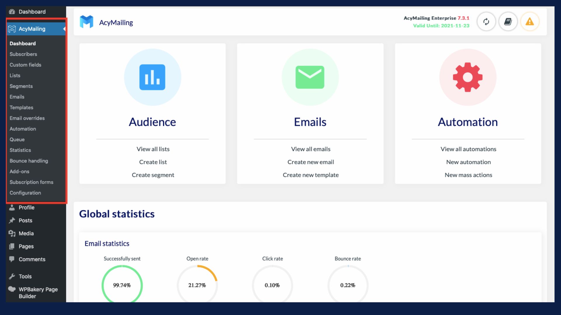 AcyMailing Enterprise Screenshot