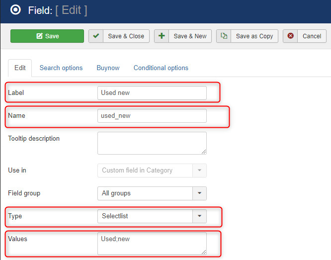 DJ-Classifieds Conditional Fields - Joomla Extension