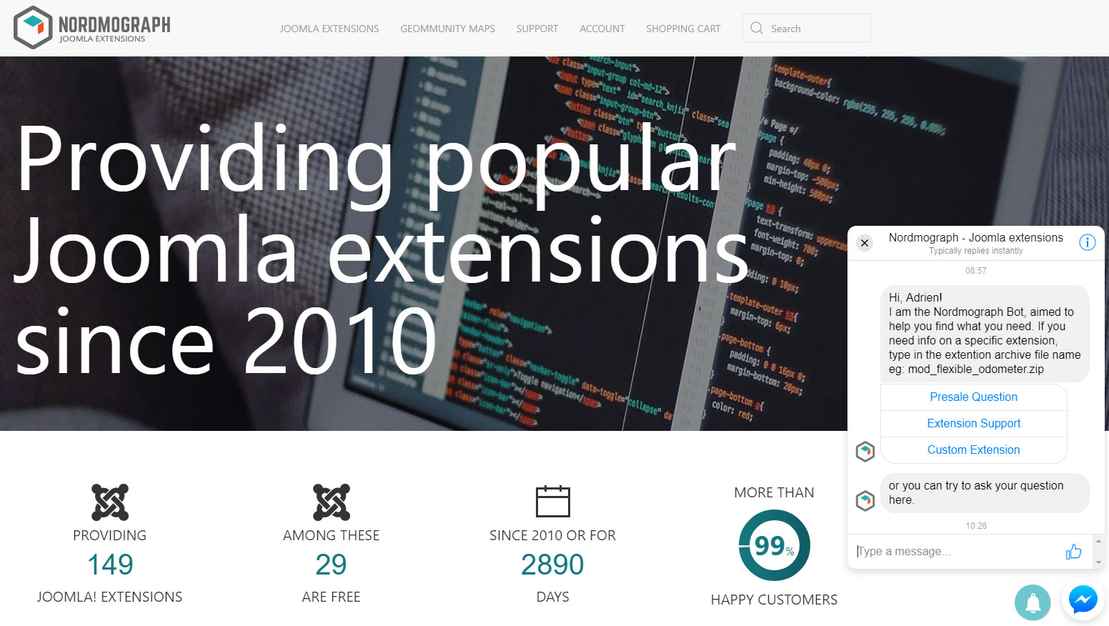 Customer Chat for Facebook - Joomla Extension