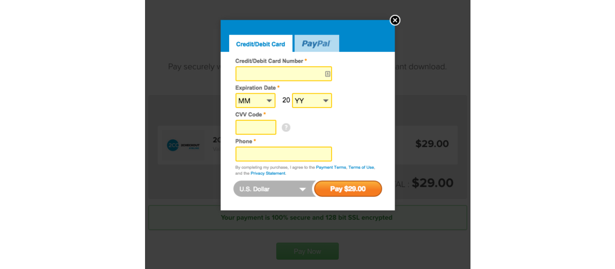 DigiCom 2Checkout Inline Plugin - Joomla Extension
