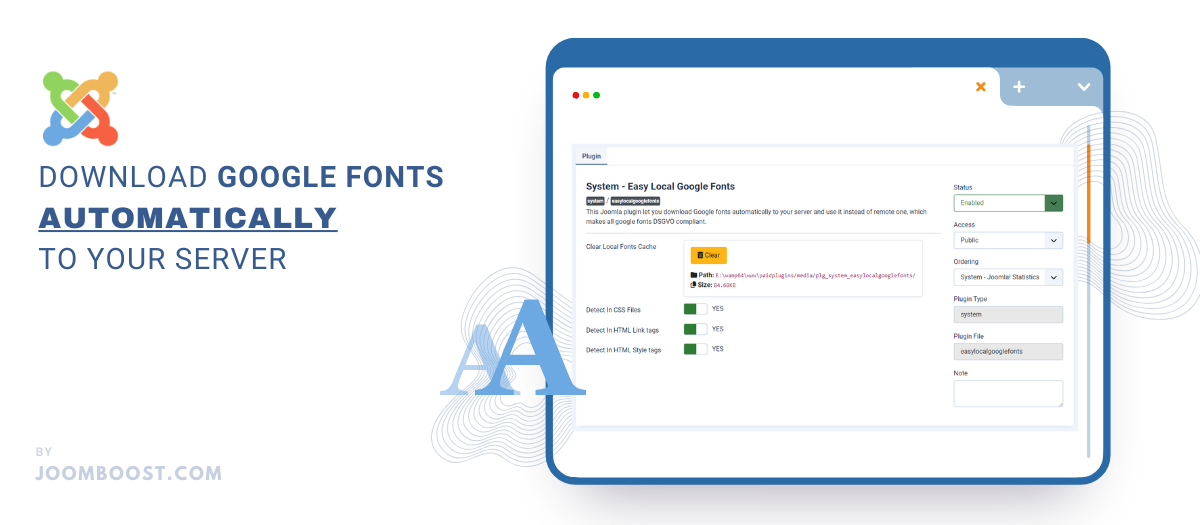Easy Local Google Fonts Plugin - Joomla Extension