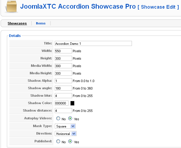 Accordion Showcase Pro Joomla Extension