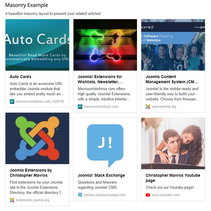 Auto Cards - Joomla Extension