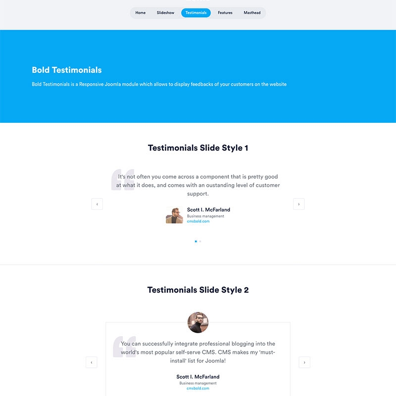 Bold Masthead - Joomla Extension