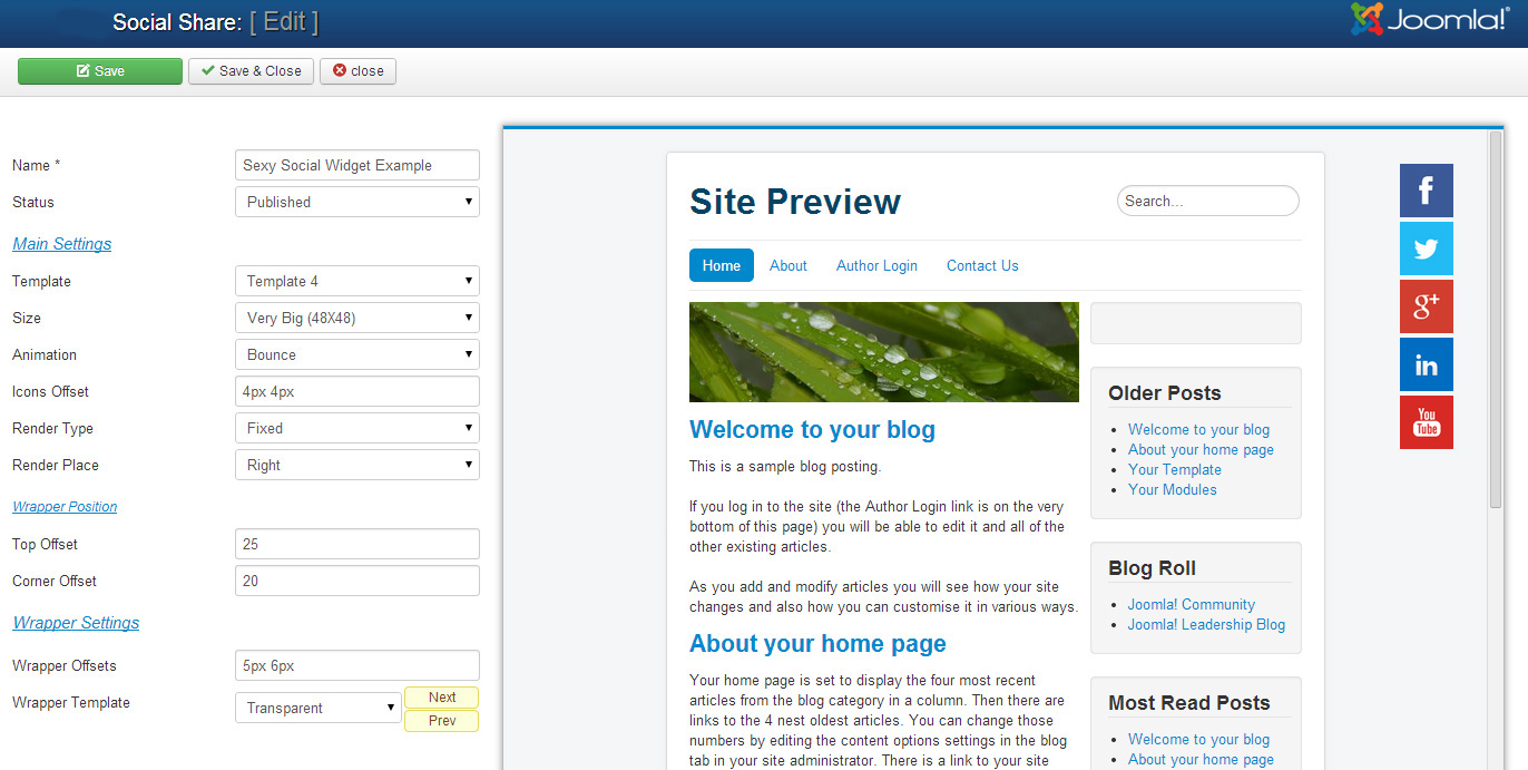Creative Social Widget Pack Pro - Joomla Extension