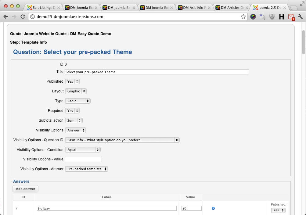 Dm Easy Quote Joomla Extension