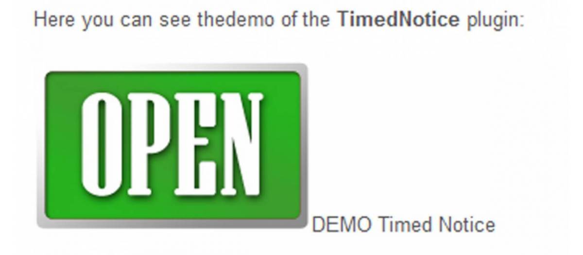 Timed Notice Plugin - Joomla Extension