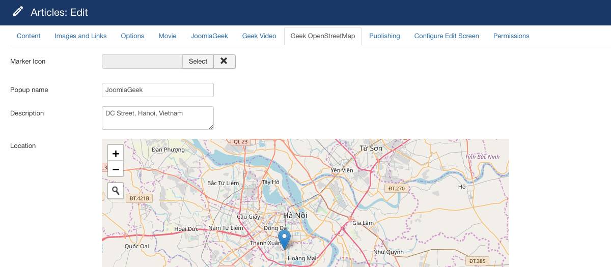 Geek Openstreetmap Joomla Extension