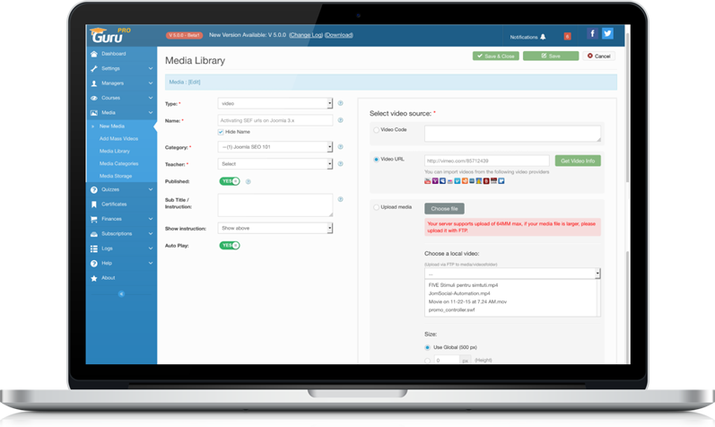Guru LMS - Joomla Extension
