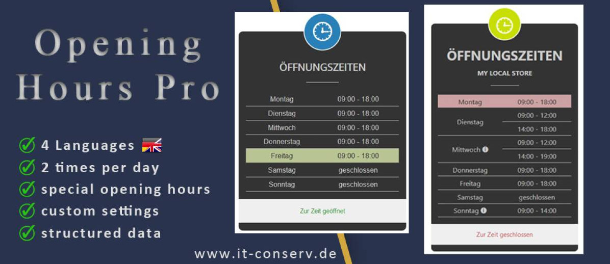 ITCS OpenHours Pro - Joomla Extension