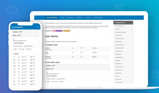 Ja Yahoo Weather Joomla Extension