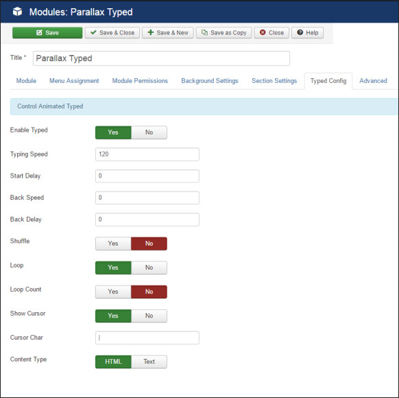 LGX Parallax Typed - Joomla Extension