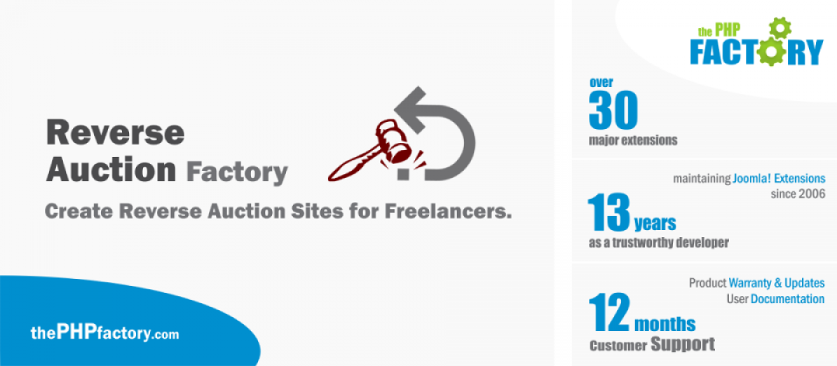 Reverse Auction Factory - Joomla Extension