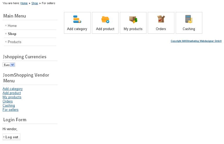 Vendor Frontend Manager for JoomShopping - Joomla Extension