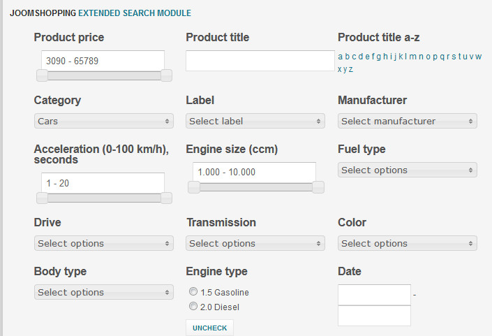 JS Extended Filter - Joomla Extension
