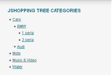 JoomShopping Modules Category Tree Menu - Joomla Extension