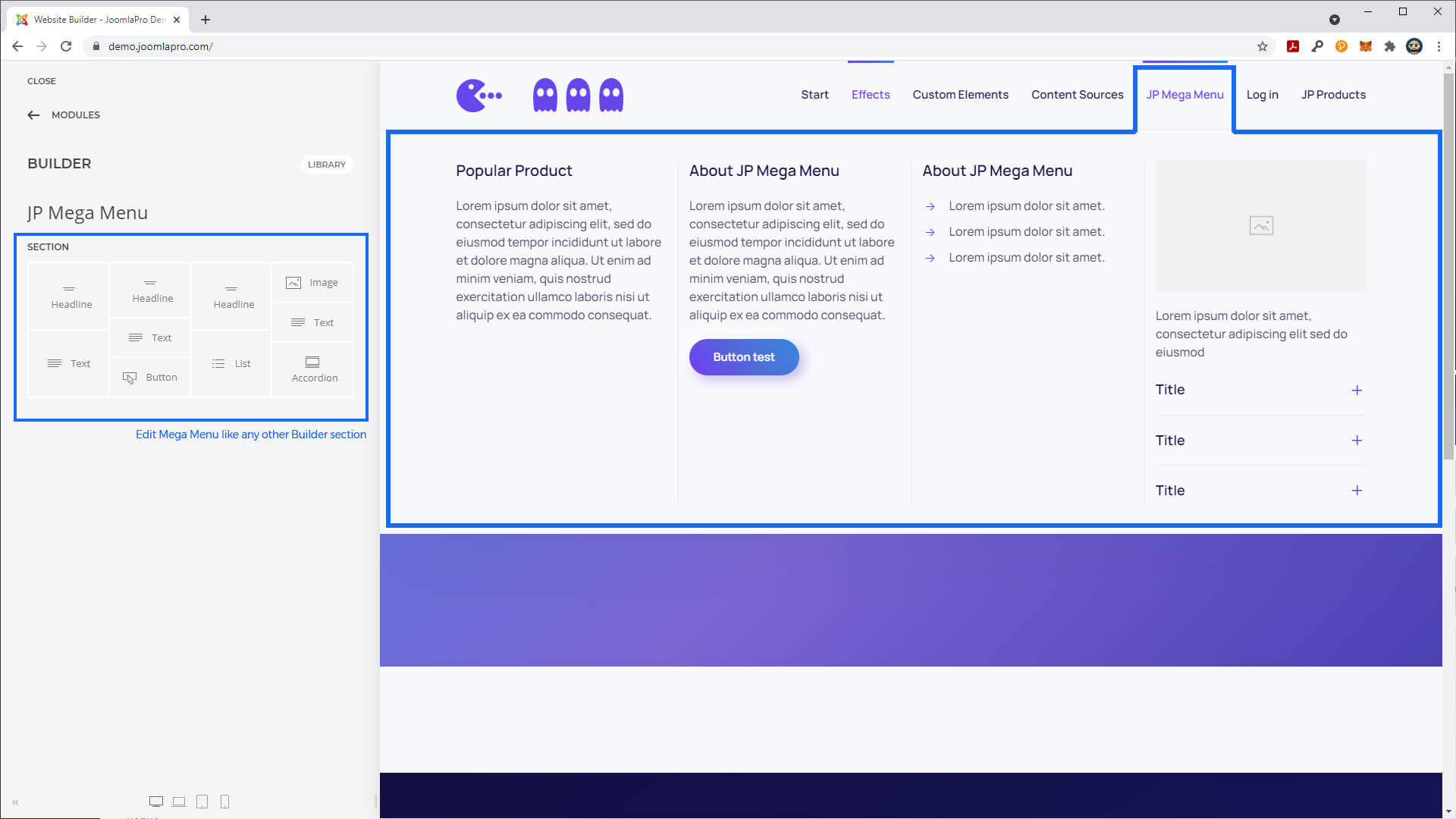 JP MegaMenu - Joomla Extension