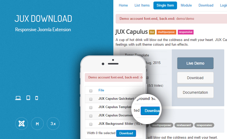Jux Download Joomla Extension