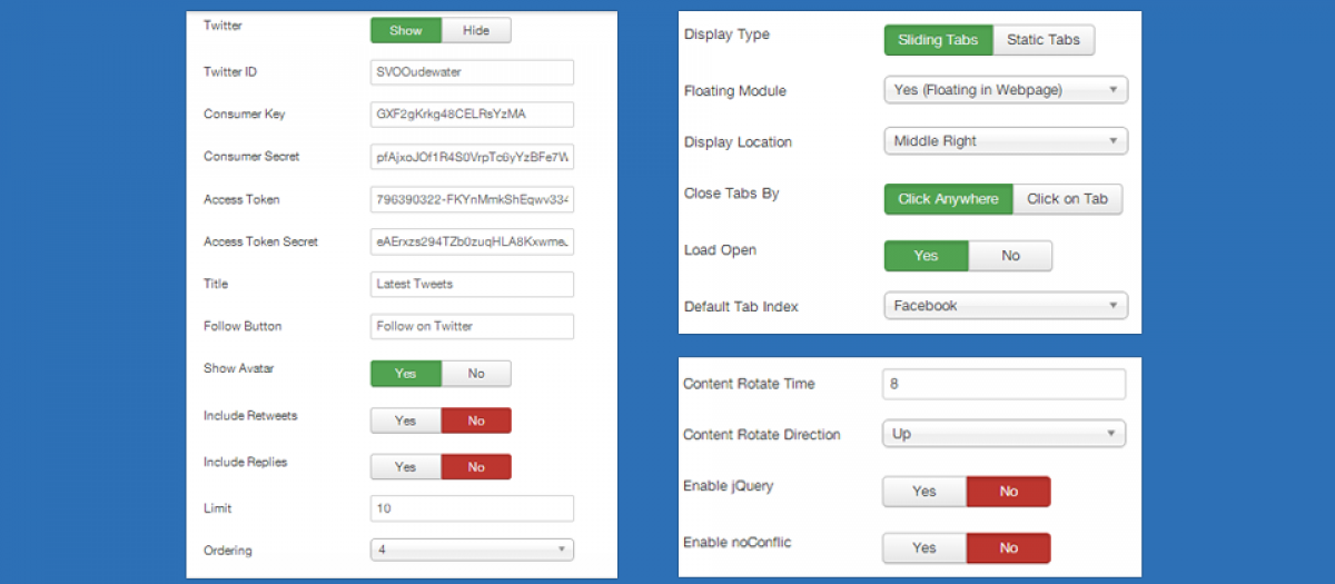 Jux Social Tabs Joomla Extension