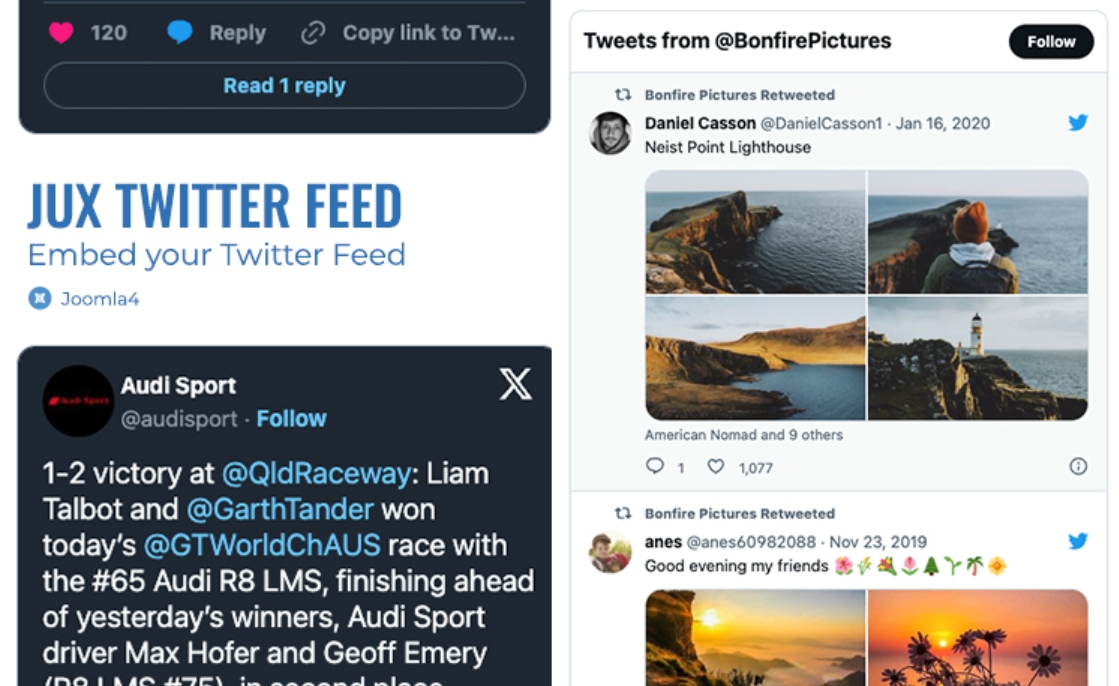 Jux Twitter Feed Joomla Extension