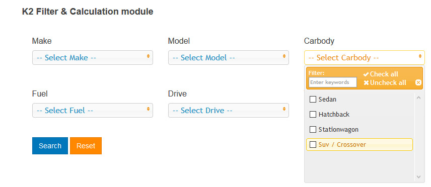 K2 Filter & Calculation module