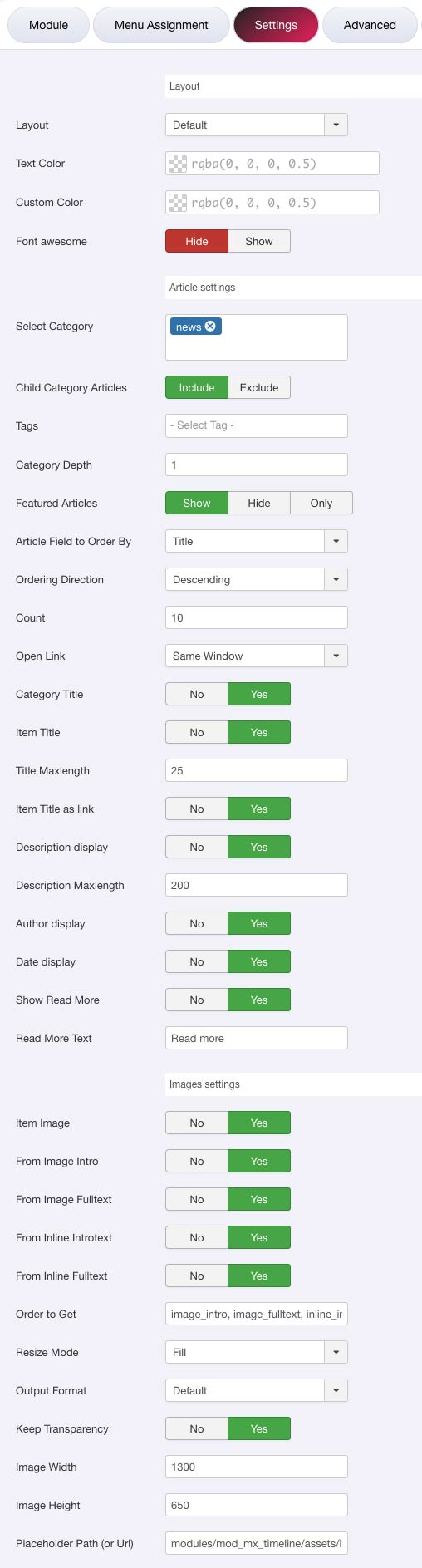 Mx Timeline Joomla Extension