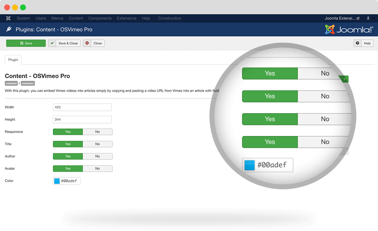 OSVimeo Pro - Joomla Extension