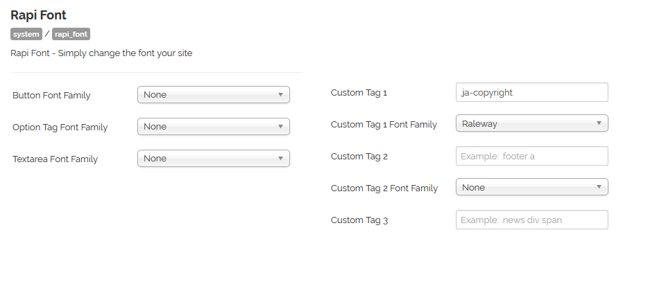 Rapi Font 10 - Joomla Extension
