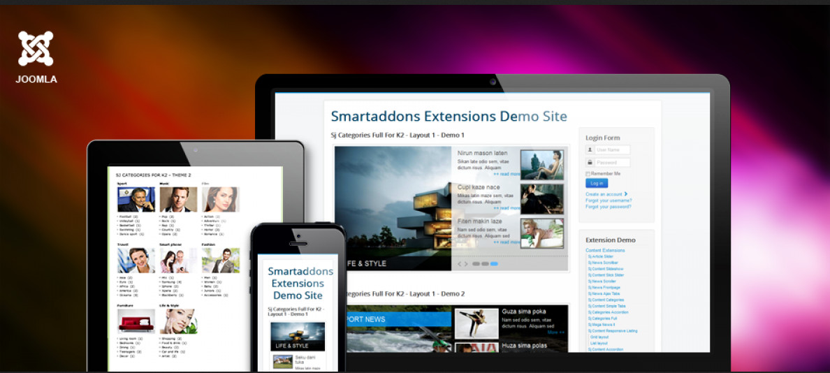 Sj K2 Categories Full Joomla Extension