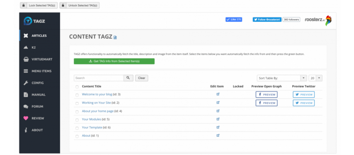 Mercial Zoo Open Graph - Joomla Extension