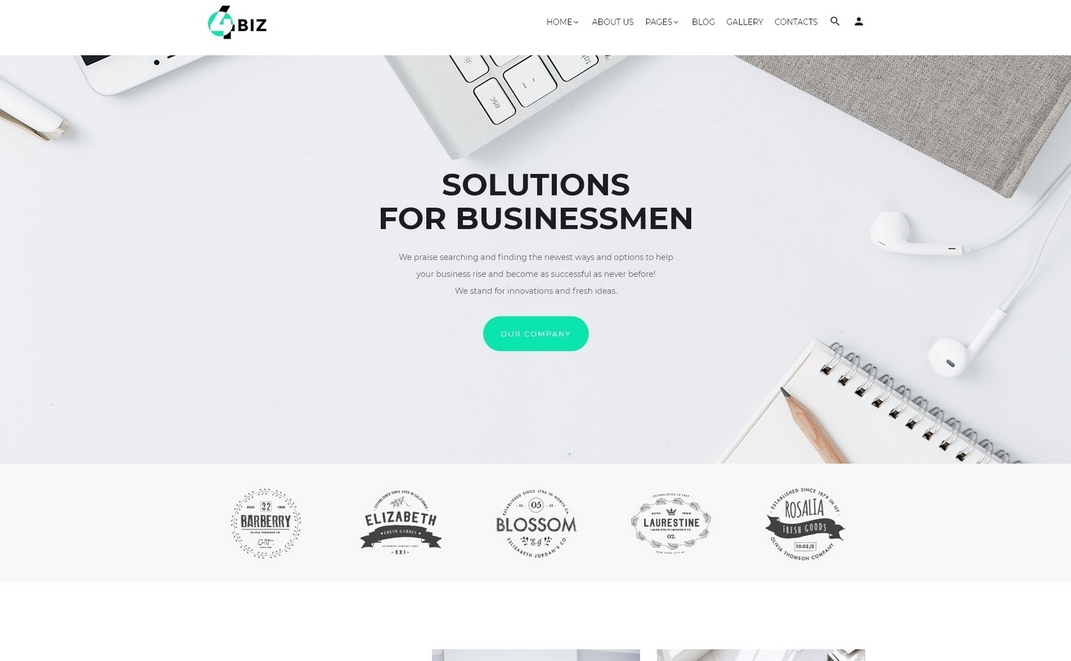4biz - Business Sticky Menu Bright Joomla Template
