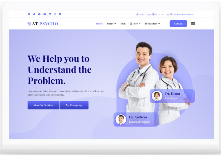 At Psycho - Premium Responsive Psychotherapy Website Templates