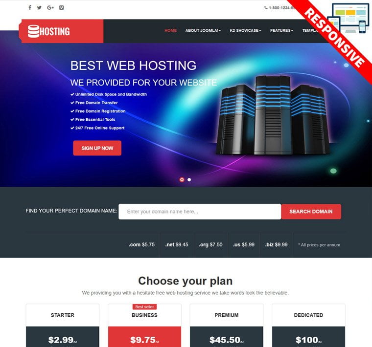 Bestaddon Hosting - Joomla Templates