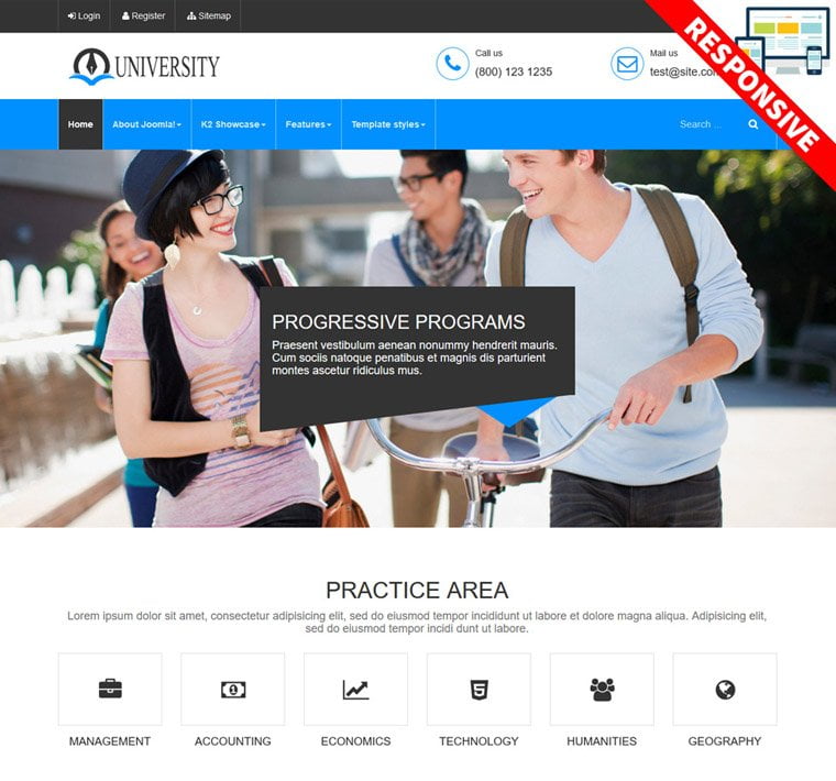 Bestaddon University - Joomla Templates