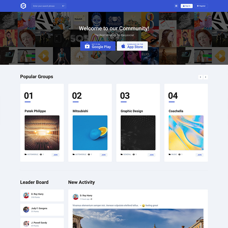 Bold Socialize - Joomla Template