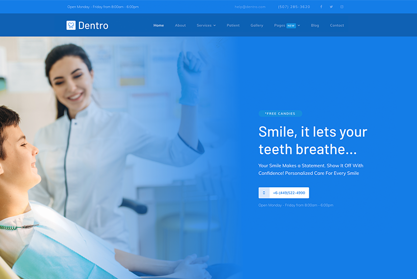 Dentro - Dental Joomla Template For Dentists And Dental Clinics