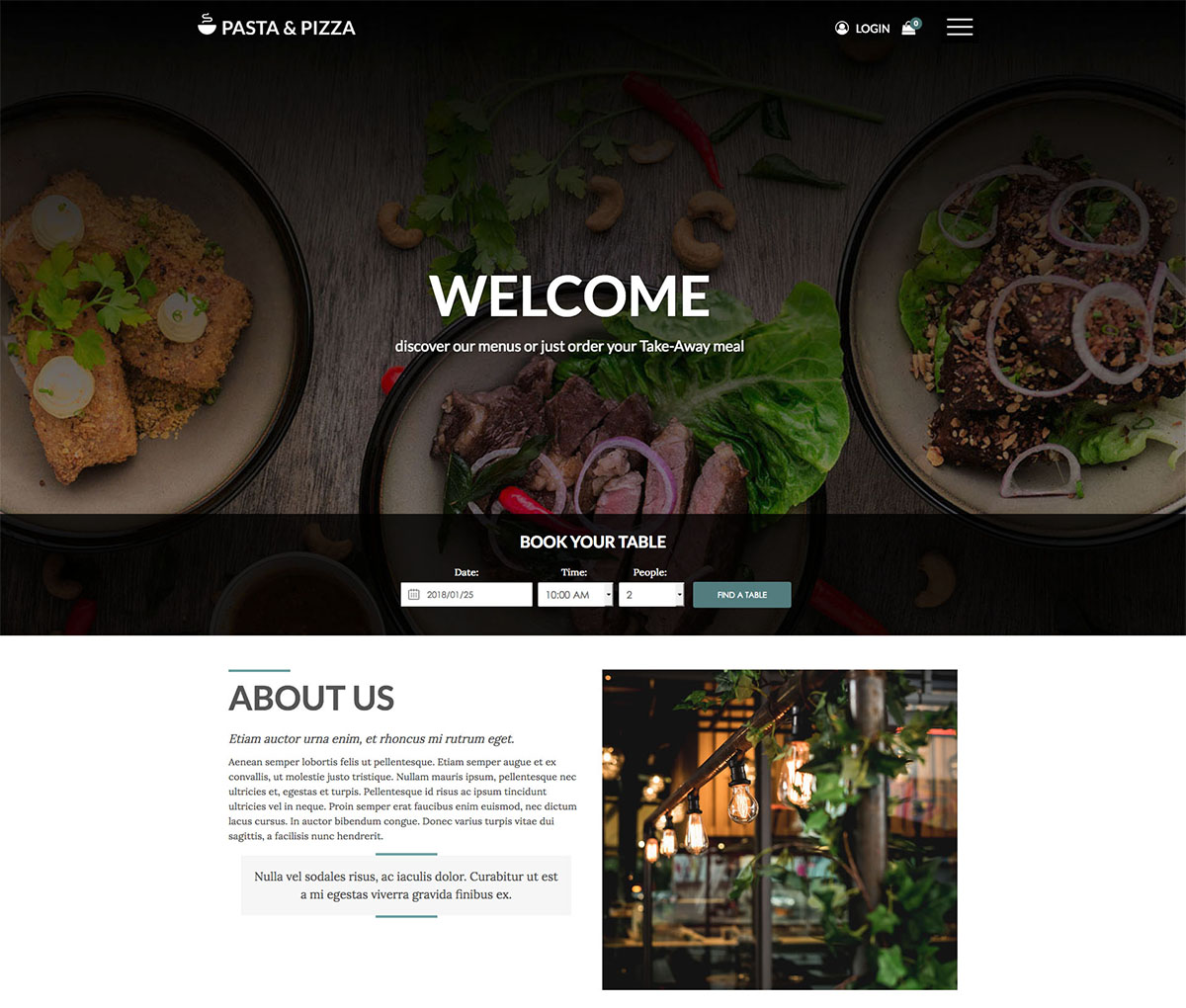 E4j Pasta Pizza - Joomla Template