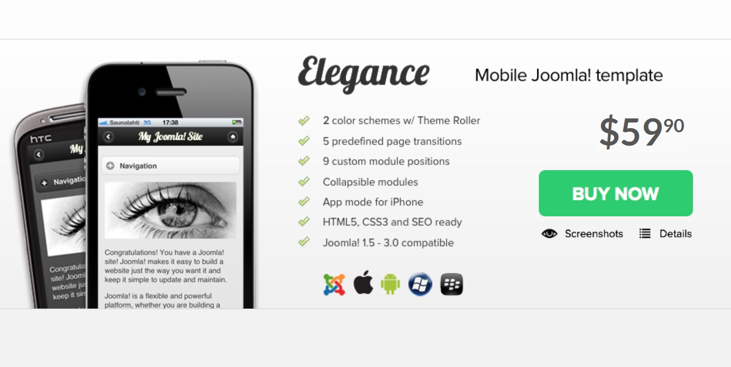 Elegance Mobile Joomla! Template