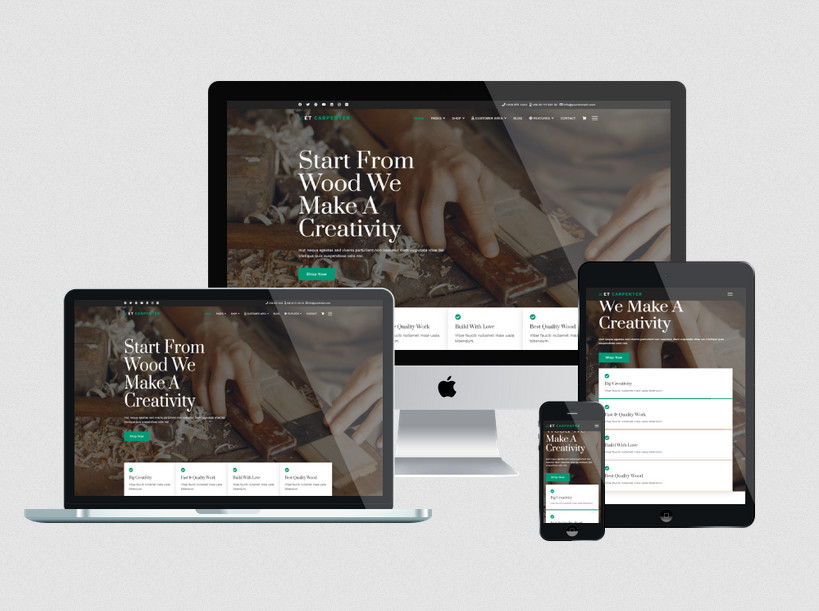 Enginetemplates Carpenter - Craft Wood Shop Joomla Template