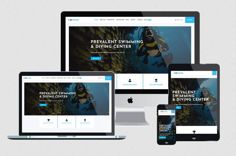 Enginetemplates Dive - Feature-rich Scuba Diving Joomla Template