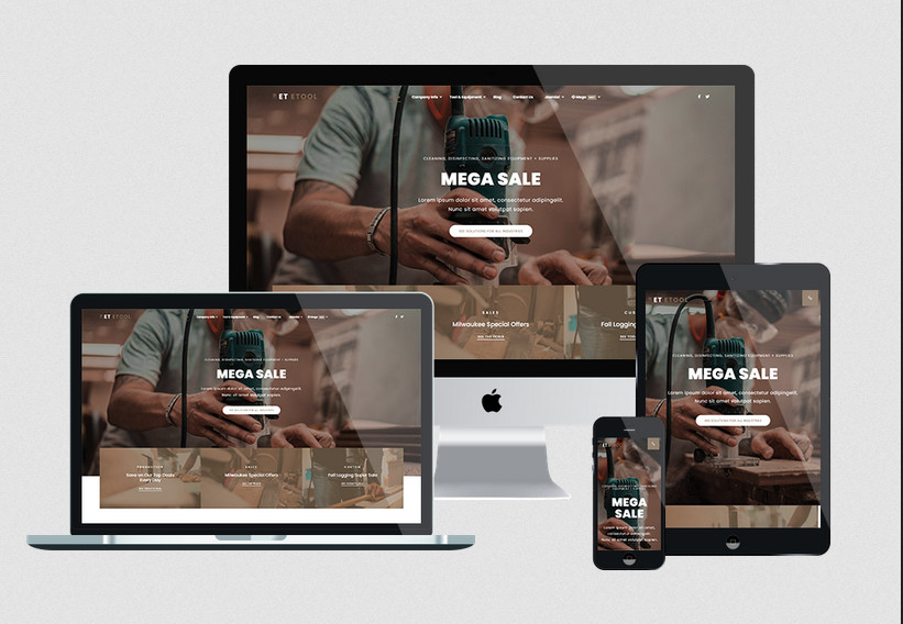 Enginetemplates Etool - Elegant Equipment Hikashop Joomla! Templates