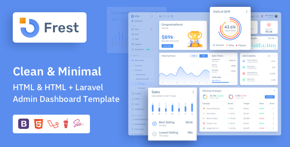 Frest - Html & Laravel Bootstrap - Joomla Template