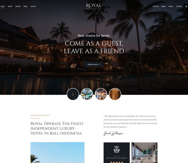 Gavickpro Royal - Joomla Hotel Template