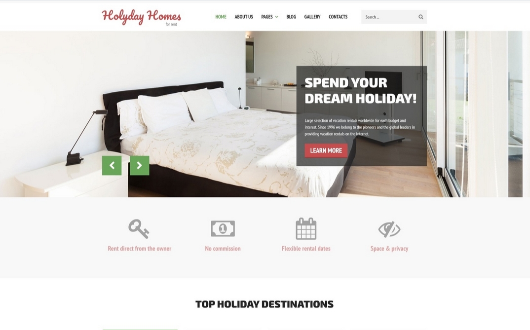 Holiday Homes - Real Estate Multi-page Clean Joomla Template