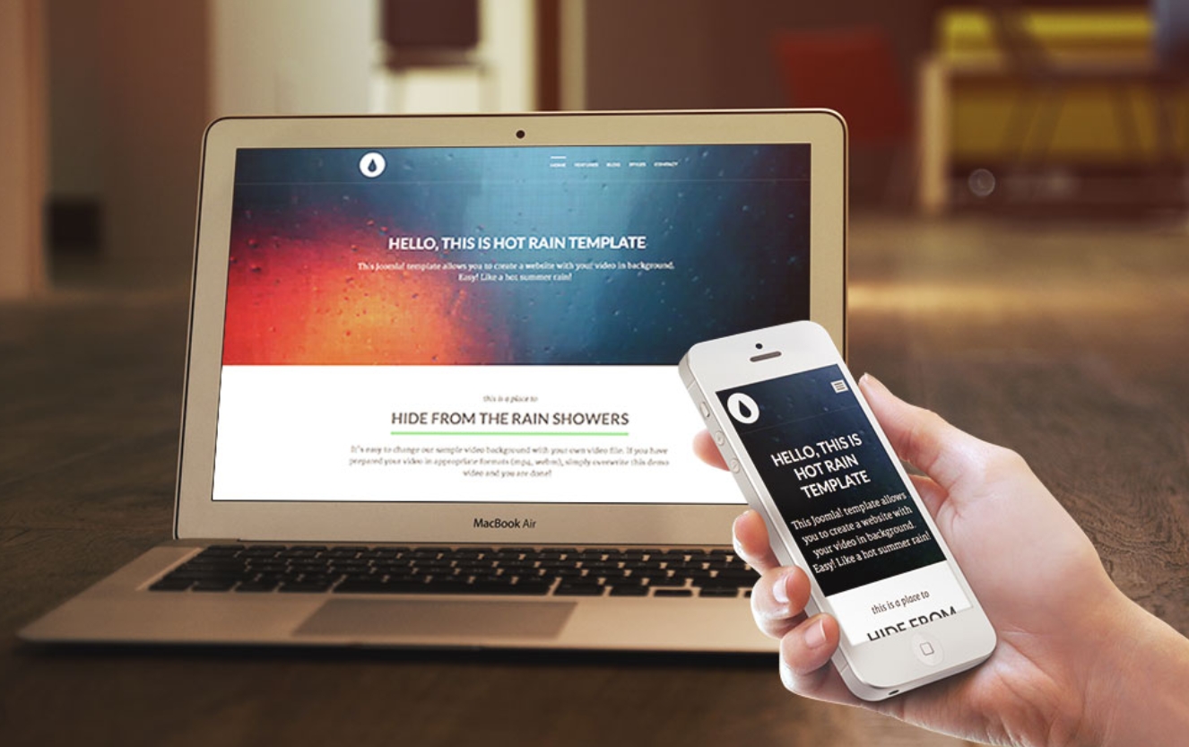 Hot Rain - Video Background Joomla Template