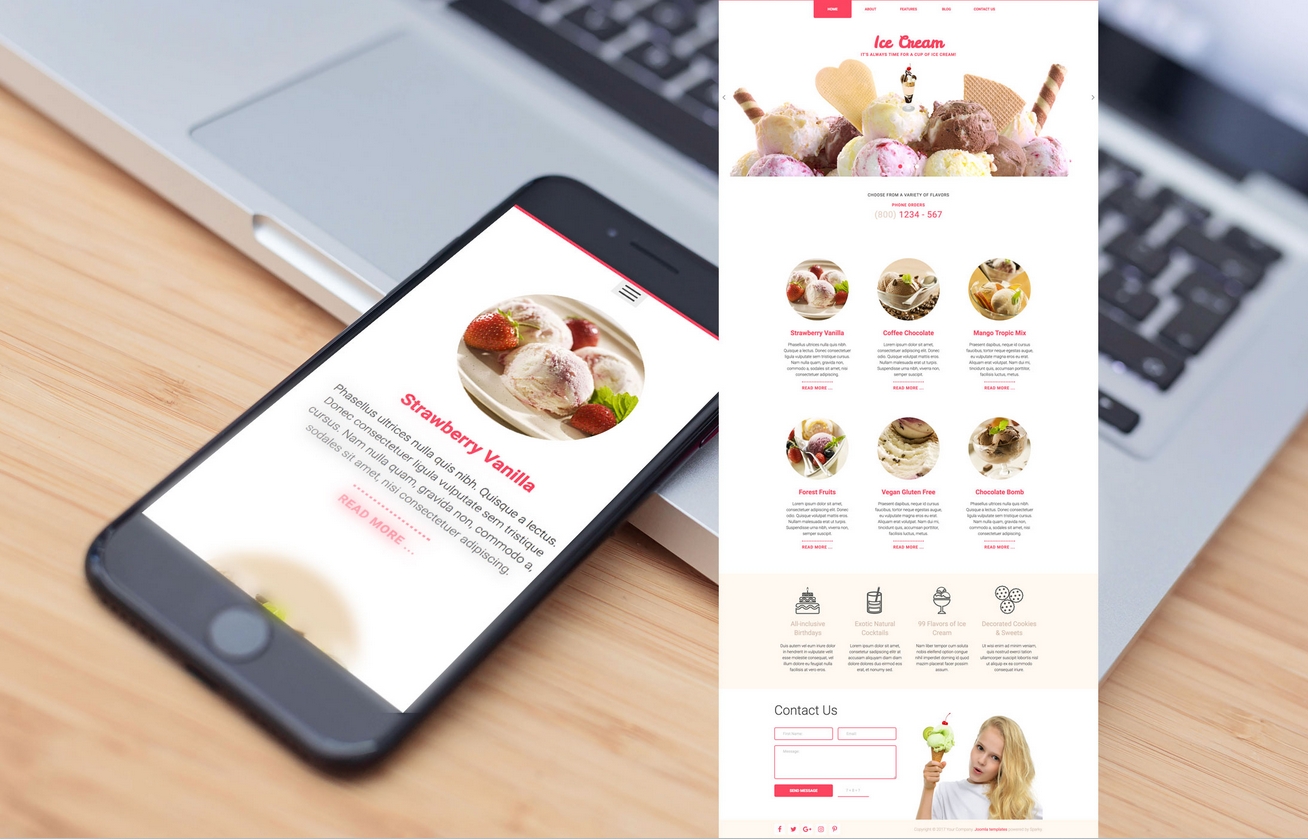 Hotthemes Ice Cream - Joomla Template
