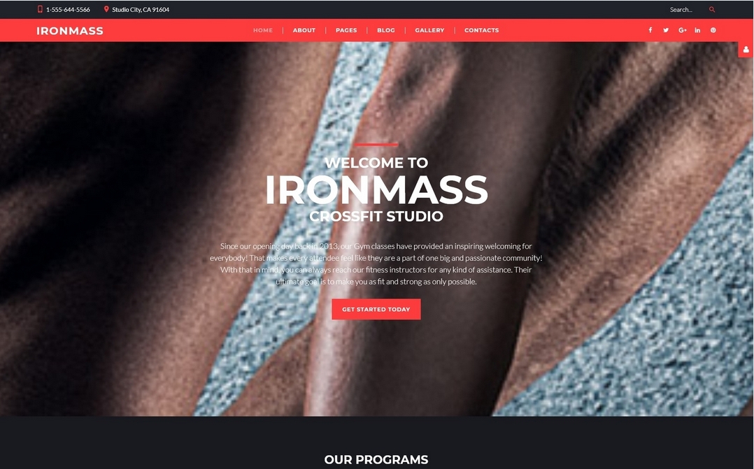 Ironmass - Fitness Joomla Template
