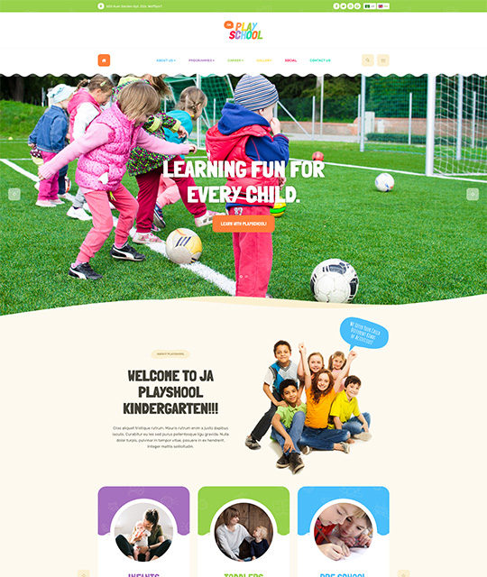 Joomlart Playschool - Colorful Joomla Template For Kids Preschool, Kindergartens