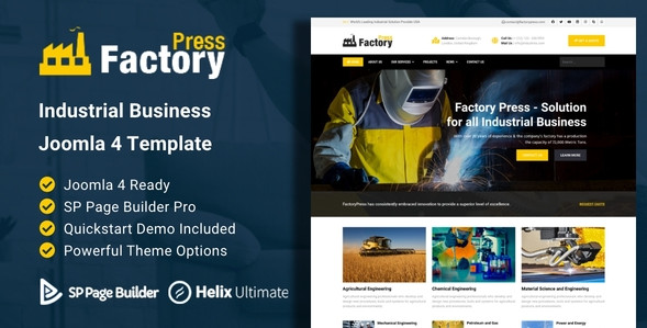 Joomlabuff - Factory Press - Industrial Business Joomla 4 Template